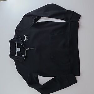 PINK Victoria's Secret Black Long Sleeve Quarter Zip‎ Pullover Sweatshirt…
